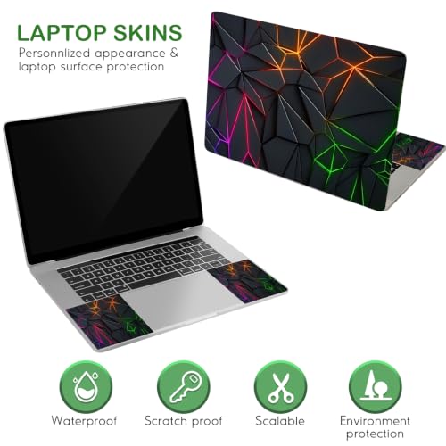 DINKY Laptop Notebook Skin Sticker Cover Decal, 13 13.3 14 15 15.4 15.6 inch Laptop Vinyl Skin Sticker Cover Soft Art Protector Netbook, Glowing Diamond Grid - color: Glowing Diamond Grid