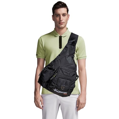 Large Sling Bag Laptop Backpack Cross Body Messenger Bag Shoulder Travel Rucksack (D- Black) - color: D- Black