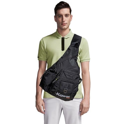 Large Sling Bag Laptop Backpack Cross Body Messenger Bag Shoulder Travel Rucksack (D- Black) - color: D- Black
