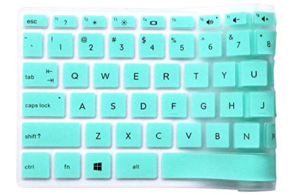 Keyboard Cover Compatible 2019 2018 14 inch HP Laptop Pavilion x360 14M-BA 14M-BA011DX 14M-BA014DX 14M-CD 14-BF 14M-BW 14-BW065BR 14-CM 14-CF Series (esc Delete ctrl Keys are Square Angles) (Mint) - color: Mint