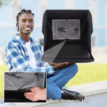 Portable Laptop Sun Shade Foldable Laptop Privacy Shield Blocks Sunlight Working Outside,Computer Anti Glare Shield Privacy Hood Case Fits for 15-16 inch(Patent Pending) - size: 15-16 inch