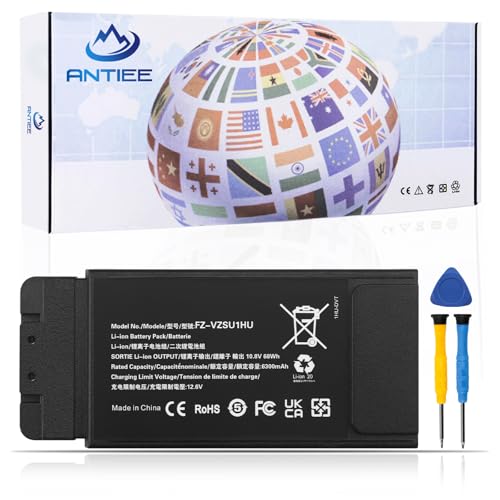 ANTIEE FZ-VZSU1HU FZ-55 Laptop Battery Replacement Pack for PANASONIC TOUGHBOOK 55 Mk1 Higher Capacity 10.8V 68Wh 6-Cell (Not Suitable for CF-54) - size: 6.1*2.7*0.8inch FZ-55