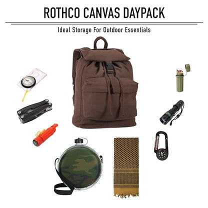 Rothco Canvas Daypack – Heavy-Duty Cotton Canvas Backpack for Hiking, Camping, Traveling, and Daily Use – 34L Capacity - color: City Camo