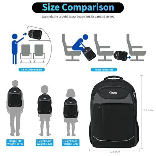 Travel Backpack, Anti Theft Durable Men Laptop Backpack with USB Port & organizer, Water Resistant Computer Bookbag,Carry on Luggage for Men Fits 15.6 Inch Tablet - Black - size: Small