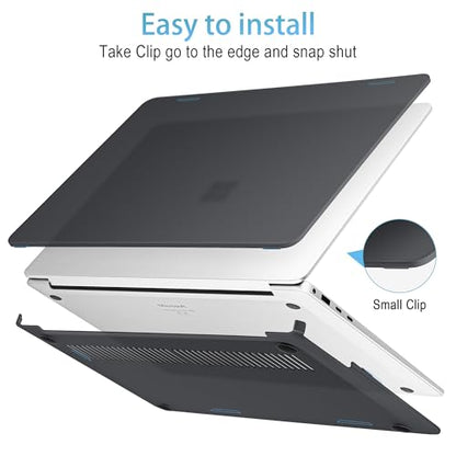 Mektron Matte Case for 13.8" Microsoft Surface Laptop 8 2026 Fits Surface Laptop 13.8 Inch 7 2024 Cover (Model: 2036),Keyboard Cover +Screen Protector +Dust Plugs, Matte Black - color: Matte Black