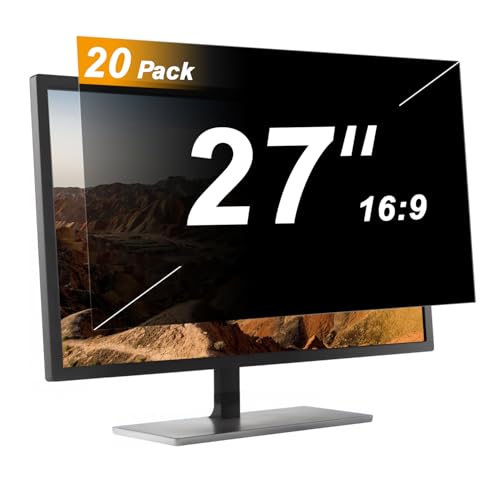 【20 Pack】 27 Inch Privacy Screen Protector for 16:9 Widescreen Monitors Desktop Anti-Glare Blue Light Filter Anti-Spy Film Relieves Eye Strain Easy Install - color: 27''Computer Privacy Screen(16:9), size: [20 Pack]