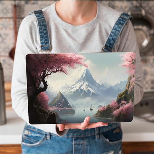 Universal Laptop Skin Sticker with 2 Wrist Pad Skins, Waterproof Scratch Resistant Vinyl Laptop Cover Decal, Cut to Fit for 11–15.6 Inch MacBook HP Dell Lenovo, Cherry Tree by Lake - color: Cherry Tree By Lake