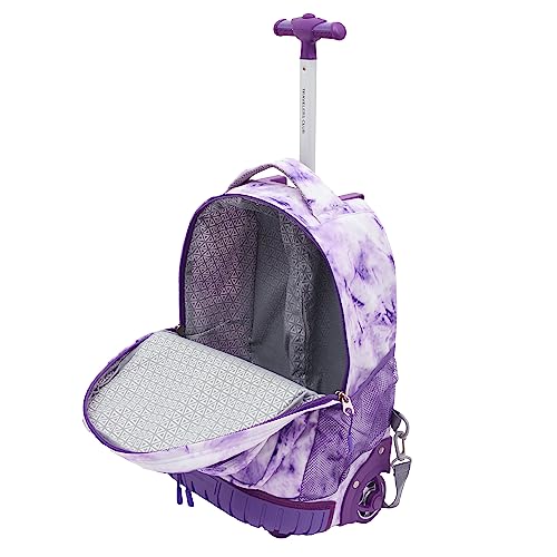 Travelers Club 18" Rolling Backpack with Shoulder Straps, Purple Tye - color: Purple Tie, size: 18 Inch
