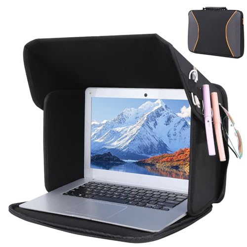 Laptop Sun Shade Laptop Sun Glare Shield Privacy Screen Hood 12-14'' | Lightweight Laptops Sunshade Bag for Working Outside Portable Shield Cover (Patent Pending) - size: 12-14in