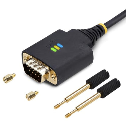 StarTech 3ft USB to Serial Adapter Cable, FTDI (1P3FFCB-USB-SERIAL) | USB-A to DB9 RS232, Interchangeable DB9 Screws Nuts, COM Retention, LED Indicators - size: 3.3ft