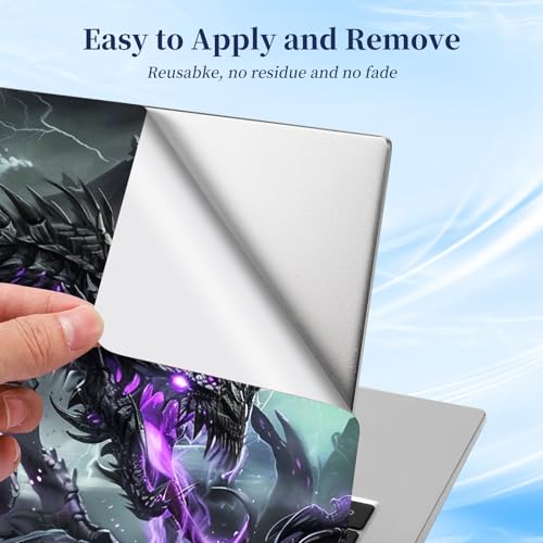 Universal Laptop Protective Skin,Trim-to-Fit Vinyl Sticker for 13–16 Inch Laptop,MacBook,Tablet & Notebook,Scratch-Proof Waterproof Cover,Black Dragon - color: Black Dragon