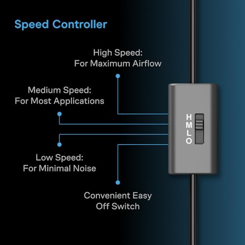 AC Infinity MULTIFAN S7-P, Quiet Dual 120mm AC-Powered Fan with Speed Control, UL-Certified for Receiver DVR PlayStation Xbox Component Cooling - size: S7-P