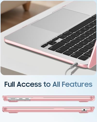 Fintie Case for MacBook Air 13 inch A3449/A3240/A3113/A2681 2022-2026 | M2/M3/M4/M5, Snap On Hard Shell, Full Port Access, Easy On/Off, Lightweight, Crystal Pink - color: Checkered