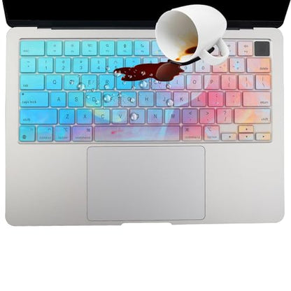 2 Pack Keyboard Cover Skin for 2026-2023 MacBook Air 13" 15" M5 M4 M3 M2, 2026-2021 MacBook Pro 14" 16" M5 M4 M3 M2 M1 Pro/Max, 14.2" 16.2" MacBook Pro /13.6" 15.3" MacBook Air, US, Stylish Colorful - color: Colorful+TPU