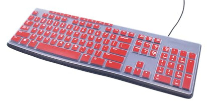 Ultra Thin Desktop PC Silicone Keyboard Cover Skin Protector Compatible for Logitech MK370 MK295 MK275 MK270 Wireless Keyboard, Logitech K200 K260 K270 MK200 MK260 Keyboard (Red) - color: Red