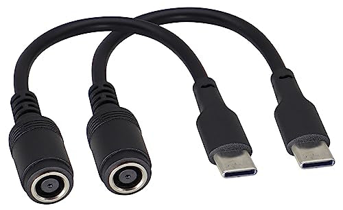 USB Type C Male External to DC 7.4mmx5.0mm Female Internal Connector Quick 5A Charging Power Supply Suitable for Mobile Phones,Tablets,laptops Power Sockets(17cm/6.7inch-2Pack)