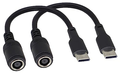 USB Type C Male External to DC 7.4mmx5.0mm Female Internal Connector Quick 5A Charging Power Supply Suitable for Mobile Phones,Tablets,laptops Power Sockets(17cm/6.7inch-2Pack)