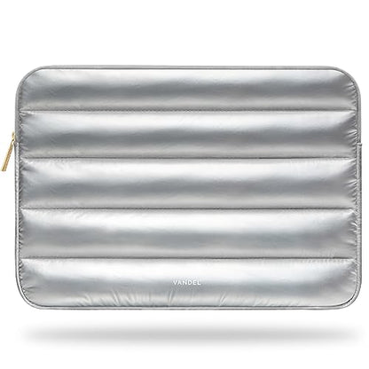 Vandel The Original Puffy Laptop Sleeve 13-14 Inch, Laptop Sleeve for Women | Protective Carrying Case Cover for MacBook Pro 14 in, MacBook Air 13 Inch, iPad Pro 12.9, Dell, Asus, HP - color: g. Shiny Silver