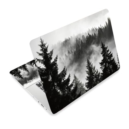 3Pcs Forest Laptop Skin Sticker Black and White Scenery Universal Removable Vinyl Stickers Fits for 12.1 13 14 15.6 16 Inch Waterproof Notebook Decal Cover Gift - color: Black and White