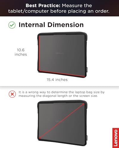 Lenovo Basic Laptop Sleeve 15.6 Inch Notebook/Tablet Compatible with MacBook Air/Pro Neoprene Material - Soft Fleece Lining - Zippered Top Opening - Black - size: 15.6 inch