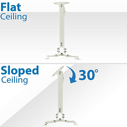 Mount-It! Ceiling Projector Mount | Full Motion and Height Adjustable from 14.5-21.5 Inches | Universal Bracket Fits Epson, Optoma, Benq, and Viewsonic Projectors | 30 Lbs Capacity (Medium) - style: Medium
