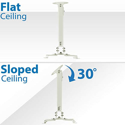 Mount-It! Ceiling Projector Mount | Full Motion and Height Adjustable from 14.5-21.5 Inches | Universal Bracket Fits Epson, Optoma, Benq, and Viewsonic Projectors | 30 Lbs Capacity (Medium) - style: Medium