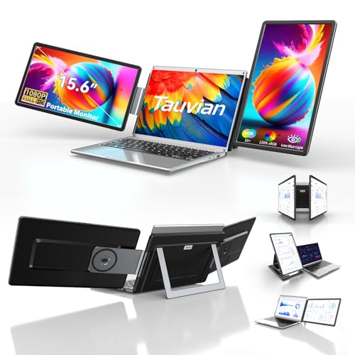 15.6" Laptop Screen Extender, Portable Triple Monitor for Laptops | FHD 1080P, USB-C/HDMI, Plug & Play, 120% sRGB, Low Blue Light, Detachable Monitor Extender for Wins/macOS 13.3"-17.3" - size: 15.6" Triple Monitor
