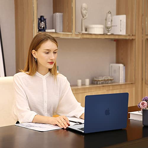 MOSISO Compatible with MacBook Air 13 inch Case M5 2026 M4 M3 M2 2025-2022 | A3449 A3240 A3113 A2681, Scratches-Resistant Protective Hard Shell for MacBook Air 13.6 inch Case, Navy Blue - color: Navy Blue