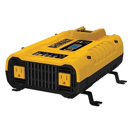 DEWALT DXAEPIP3W 1000 Watt Inverter Works with DeWalt 20V XR 5 AH Battery | 3 Ways to Connect -Cables, Battery, DC Plug, Dual AC Outlets, USB-A & 1 USB-C 30W - size: 1000 Watt