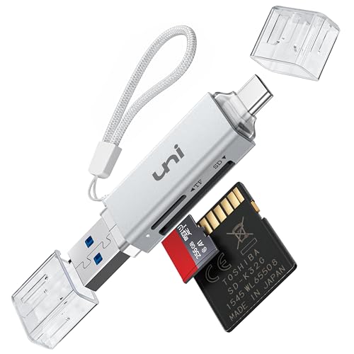 SD Card Reader, uni High-Speed USB C to Micro SD Card Adapter - Silver | USB 3.0 Dual Slots, Memory Card Reader for SD/Micro SD/SDHC/SDXC/MMC, for MacBook Pro/Air, Chromebook, Android Galaxy - color: Silver