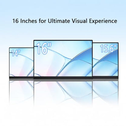 16 Inch Portable Laptop Monitor FHD 1200P IPS 60hz, USB-C&HDMI External Secondary Screen with Integrated Kickstand, Laptop Compatible, Perfect for Multi-Screen Office Work - size: 16-inch