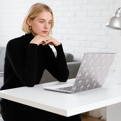 for MacBook Air 13.6 Inch Case M5/M4/M3/M2 2026-2022 Release A3449 A3240 A3113 A2681 Cute Flower Bow Aesthetic Design Crystal Clear Girly Case Laptop Protective Hard Shell Cover - color: Flower Bow