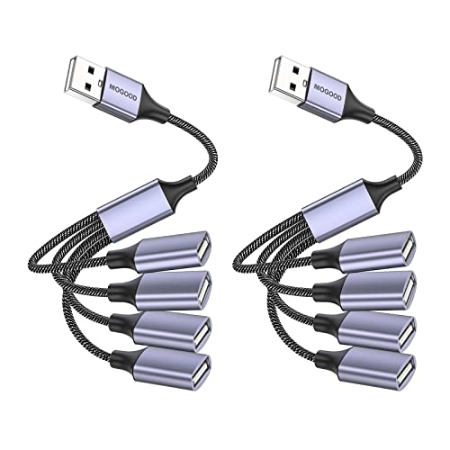1 in 4 Out USB Splitter Cable 4 Port USB for Car, USB 2.0 Hub 2Pack - size: 2pack