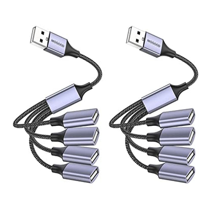 1 in 4 Out USB Splitter Cable 4 Port USB for Car, USB 2.0 Hub 2Pack - size: 2pack