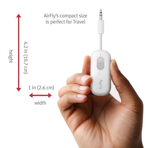 Twelve South AirFly SE, Bluetooth Wireless Audio Transmitter for AirPods/Wireless or Noise-Cancelling Headphones; Use with Any 3.5 mm Audio Jack on Airplanes, Gym Equipment or iPad/Tablets (Black) - color: Black, style: AirFly SE