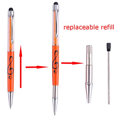 Stylus Pen,6 Pack Music Note Pens,with 6 Pen Refills,HilerPunk Crystal Capacitive Ballpoint Pen,for iPad,iPhone,Laptops,Kindle,Samsung,All Capacitive Touch Screens,Office,School Stationery Supplie