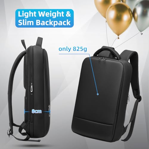 Slim Laptop Backpack for Men 15.6 inch Business Computer Backpack with Compartment Waterproof Anti-Theft Aesthetic Compact Bag for Travel Work College