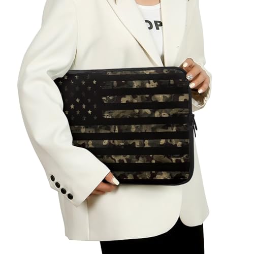 doginthehole American Flag Laptop Sleeve Bag Camo Notebook/Tablet Case Lightweight Neoprene Computer Carrying Bag Protective Cover Briefcase for Women Men - color: American Flag Camo, size: 10 inch