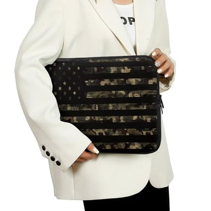 doginthehole American Flag Laptop Sleeve Bag Camo Notebook/Tablet Case Lightweight Neoprene Computer Carrying Bag Protective Cover Briefcase for Women Men - color: American Flag Camo, size: 17 inch