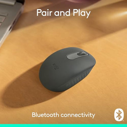 Logitech M196 Compact Ambidextrous Bluetooth Wireless Mouse - Graphite | Bluetooth connectivity, no USB receiver, quiet clicks, 3 non-customizable buttons, 12-month battery life, PC Mac compatible - color: Graphite