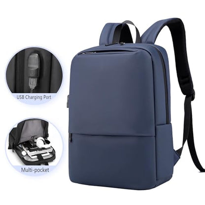 Business Travel Laptop Backpack, Large Water Resistant Travel Backpack | with USB Charging Port, Lightweight Commuter Computer Casual Daypack with Trolley Sleeve for Men Women - color: Gray