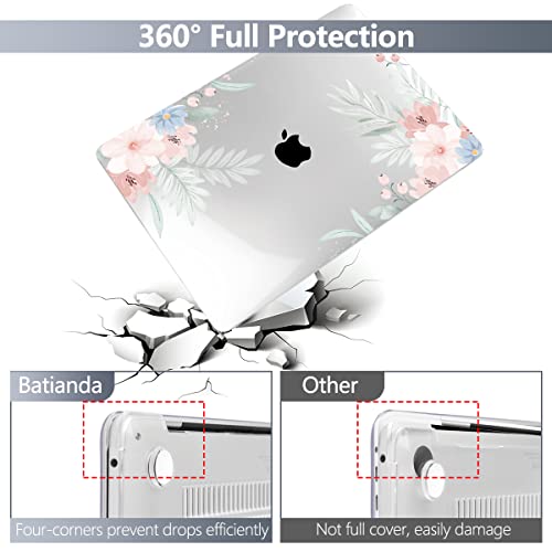 Batianda LumiArt Case for MacBook Pro 13 inch 2020 2022, Pastel Clear Floral - color: Cute flower