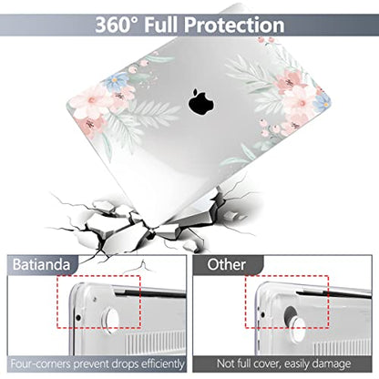 Batianda LumiArt Case for MacBook Pro 13 inch 2020 2022, Pastel Clear Floral - color: Cute flower