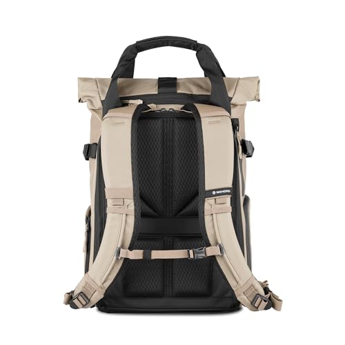 WANDRD PRVKE Rolltop 21L V4 Photography Bundle – Expandable Travel Camera Backpack with Essential Camera Cube and Laptop Sleeve - color: Yuma Tan, size: 21L (Photography Bundle), style: Rolltop