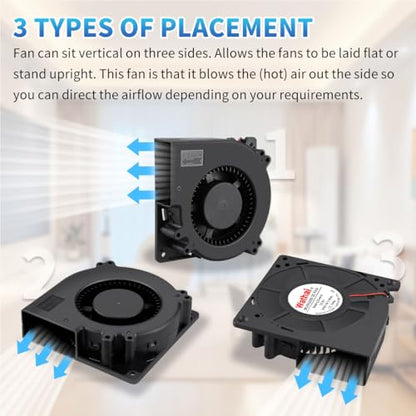 Wathai 120mm x 32mm USB Brushless Centrifugal Blower Fan 5V Speed Control | 1232 1200mm usb Blower with Speed Control for Receiver DVR Xbox Modem AV Cabinet Efficient Cooling - size: 120mm