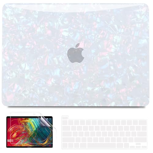 Anban for MacBook Pro 13 inch Case M2 M1 2025 2024 2023-2016, Shiny Pearl | Plastic Hard Shell+Keyboard Cover+Screen Protector for MacBook Pro 13.3 inch Case, A2338 A2251 A2289 A2159 A1989 A1706 A1708