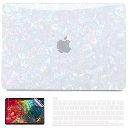 Anban for MacBook Pro 13 inch Case M2 M1 2025 2024 2023-2016, Shiny Pearl | Plastic Hard Shell+Keyboard Cover+Screen Protector for MacBook Pro 13.3 inch Case, A2338 A2251 A2289 A2159 A1989 A1706 A1708