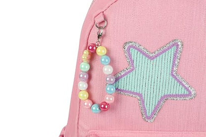 Rolling travel Laptop Backpack for school Teens Girls (STAR HEART PINK) - color: Star Heart Pink
