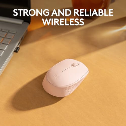 Logitech M170 Compact Ambidextrous 2.4 GHz Wireless Mouse - Rose | Ambidextrous mouse with 2.4 GHz USB-A Nano Receiver, Optical Tracking, 12-Months Battery Life, PC, Mac, Laptop compatible - color: Rose