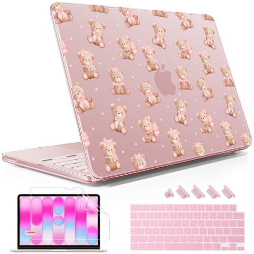 May Chen for MacBook Neo Case 13 inch 2026 | 100% Match Official Color | Pattern Printing, Anti-Crack & Scratch & Fingerprint | Protective Hard Shell Cases Laptop Model A3404 - Teddy Bears - color: Teddy bears